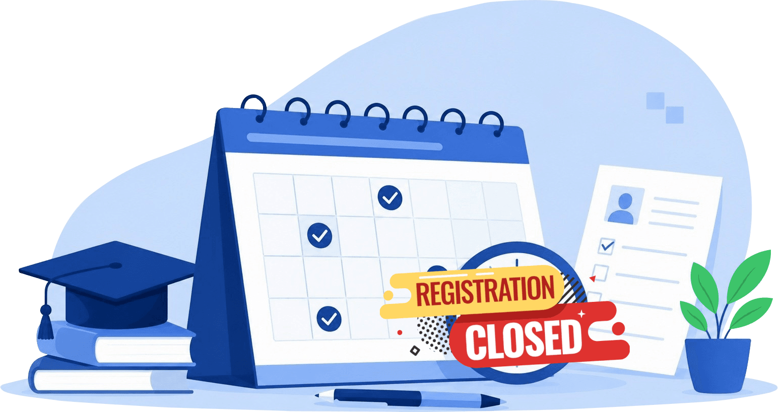 Registration closed calendar illustration