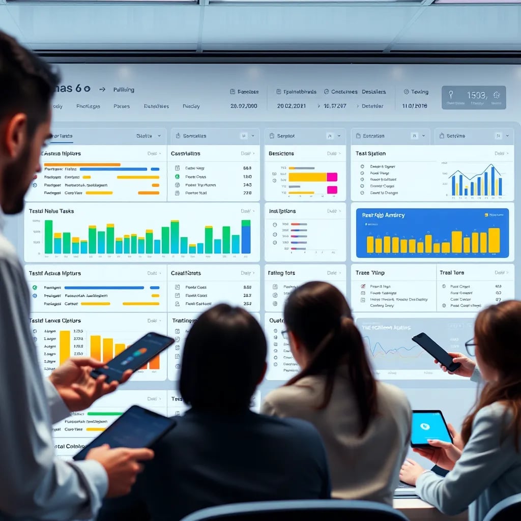 ProjectPulse project management solution - Visually organized dashboard displaying comprehensive project tracking and team collaboration tools