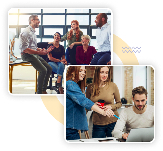Product engineering services team working on innovative technology solutions and development